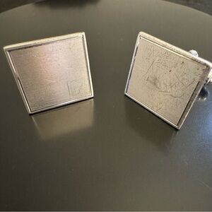 Sterling Silver Minimalist Rectangular Cufflinks – Classic Mid-Century Style